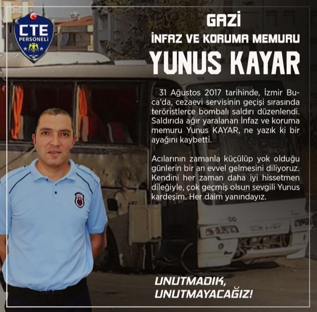 Vatanımızın kurucusu Gazi Mustafa Kemal Atatürk başta olmak üzere, hain terör örgütlerinin bombalı saldırısı sonucu Gazi olan kıymetli meslektaşımız İnfaz Koruma Memuru Yunus Kayar ve vatan için mücadele eden tüm Gazilerimizin Gaziler Gününü Kutluyorum.🇹🇷
#GazilerGünü <a href="/YavuzEnis/">Enis Yavuz Yıldırım</a>