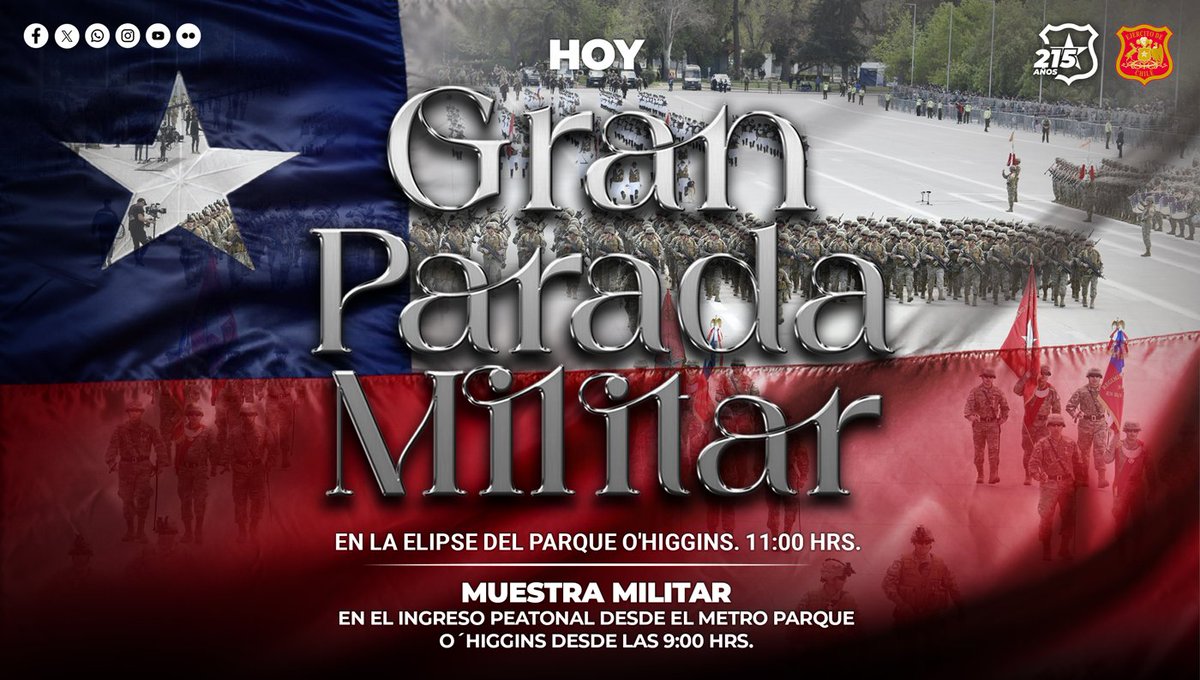Hoy celebramos el Día de las #GloriasDelEjército con la #GranParadaMilitar 2025. ¡No te la pierdas!
#215AñosDeHistoria