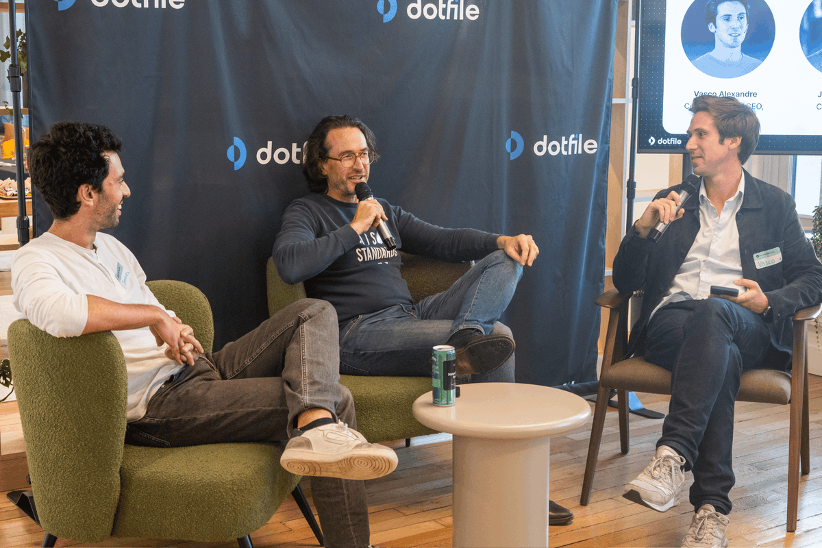 DotfileApp's tweet photo. A big thank you to everyone who joined us for Dotfile Connect!

Last night, we unveiled Dotfile Autonomy alongside incredible panel discussions.

Huge thanks to our panelists Axel Cateland (Kulipa) &amp; Jordane Giuly (Defacto), all our attendees, and our team who made it happen. https://t.co/A8WmeWZNw0