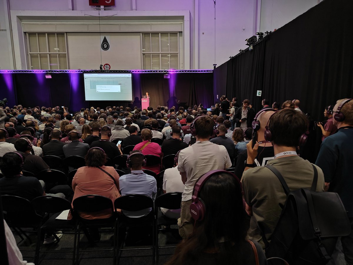 The crowd for the AI talks. Never before as a member of the social media team I had to squeeze my way through to cover a talk #OdooExperience #odooexperience2025