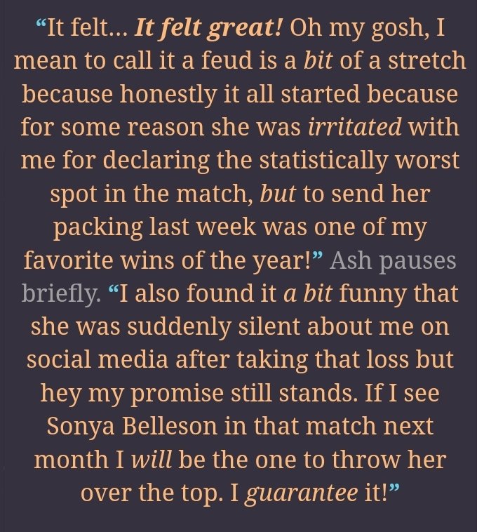 You just can't keep my name out of your mouth. Can you, Ash Ziegler?
