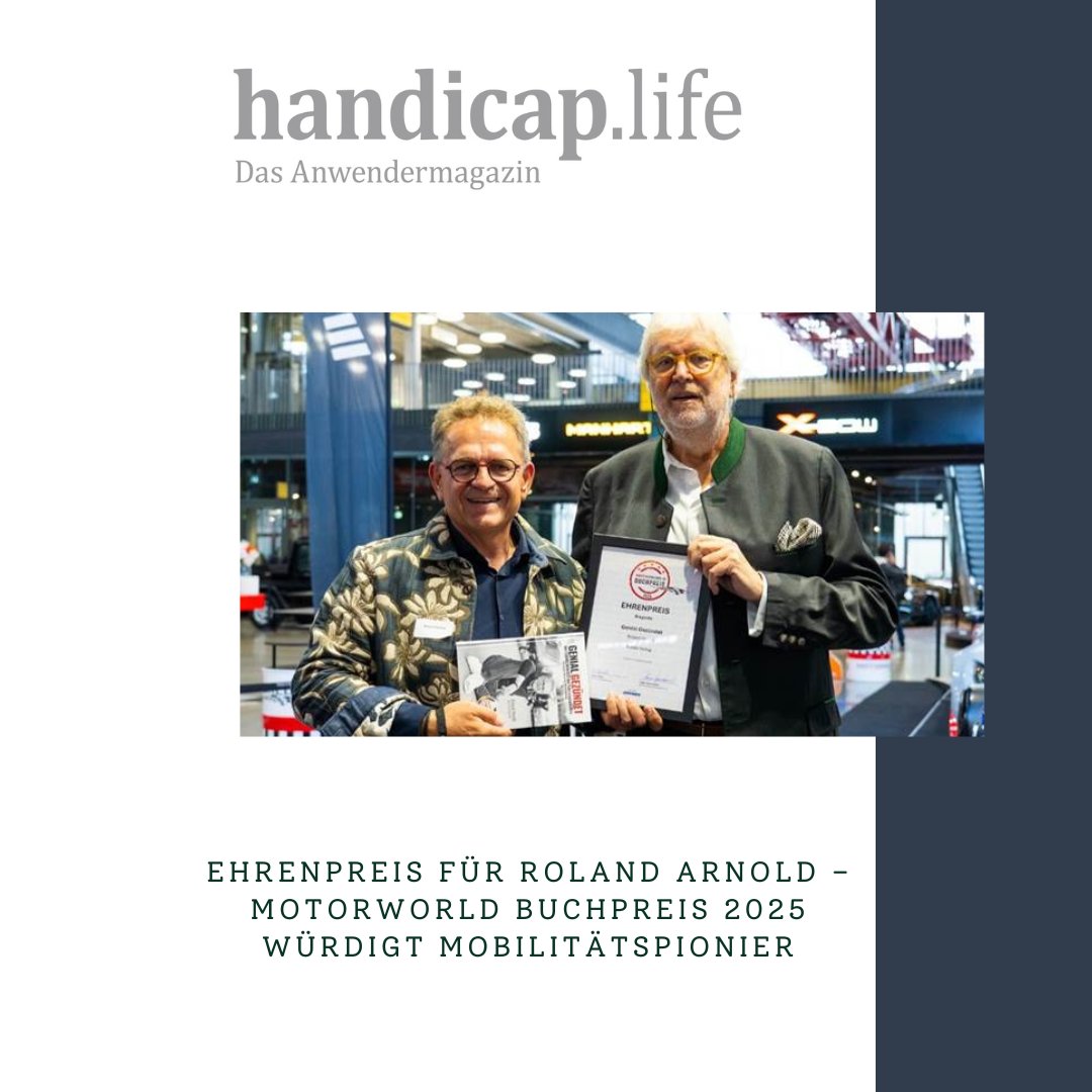 🏆Große Ehre für Roland Arnold, Gründer und Geschäftsführer der PARAVAN GmbH: 

Foto: CanVanCan

#PARAVAN #GenialGezündet #RolandArnold #MotorworldBuchpreis #Lebenswerk #SpaceDrive #DriveByWire #Handicaplife #anwendermagazin #handicaplifemagazin #MomoMagazin