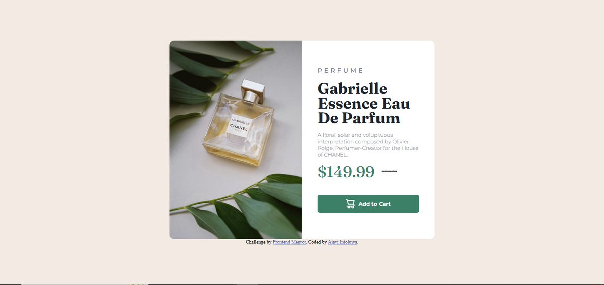 Iniesta37506's tweet image. I just wrapped up the Product Preview Card challenge on @frontendmentor! 🚀
Learned a lot about:
✨ Responsive design with media queries
✨ Flexbox layouts
✨ Clean, semantic HTML &amp;amp; CSS
Live demo 👉 [perfumepr.netlify.app]
#FrontendMentor #WebDev #CSS #ResponsiveDesign