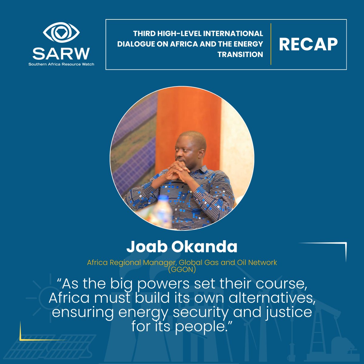 🌍 Today we look back at our recent High-Level Dialogue on Africa and the Energy Transition.

The conversations made one thing clear: Africa cannot import a transition model — it must define its own. Justice, sovereignty, and unity must guide the path, while building alternatives