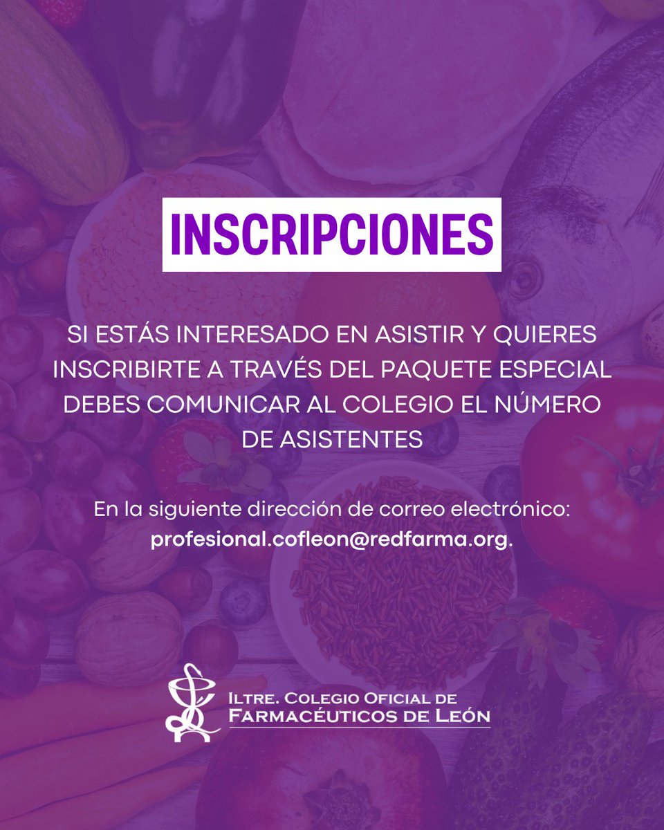 💚 ¡Formación + networking + nutrición!

Participa en la 𝗩𝗜 𝗝𝗼𝗿𝗻𝗮𝗱𝗮 𝗡𝗮𝗰𝗶𝗼𝗻𝗮𝗹 𝗱𝗲 𝗔𝗹𝗶𝗺𝗲𝗻𝘁𝗮𝗰𝗶𝗼́𝗻 𝟮𝟬𝟮𝟱 en Córdoba, 2 y 3 de octubre.

Si estás interesado en asistir debes comunicar al Colegio el número de asistentes: profesional.cofleon@redfarma.org