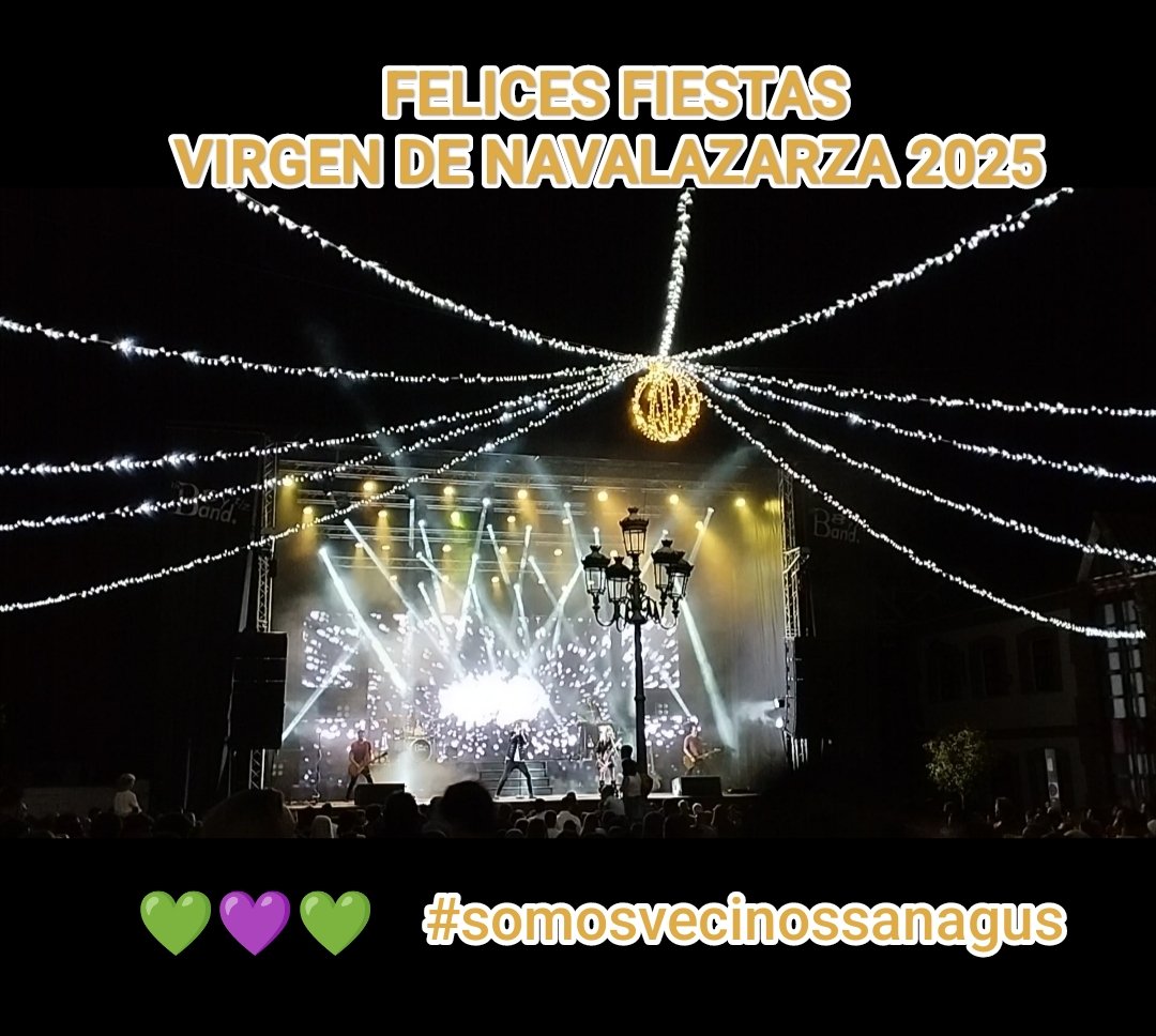 podemossanagust's tweet photo. SOMOS VECINOS deseamos a todos los vecinos y vecinas de nuestro pueblo unas Felices Fiestas 2025 en honor a nuestra Virgen de Navalazarza.

A disfrutar a tope de estos entrañables días festivos  💃🕺🎉.

#somosvecinosestadefiesta
#somosvecinossanagus 
💜💚💜 https://t.co/aQIhoLOBWg