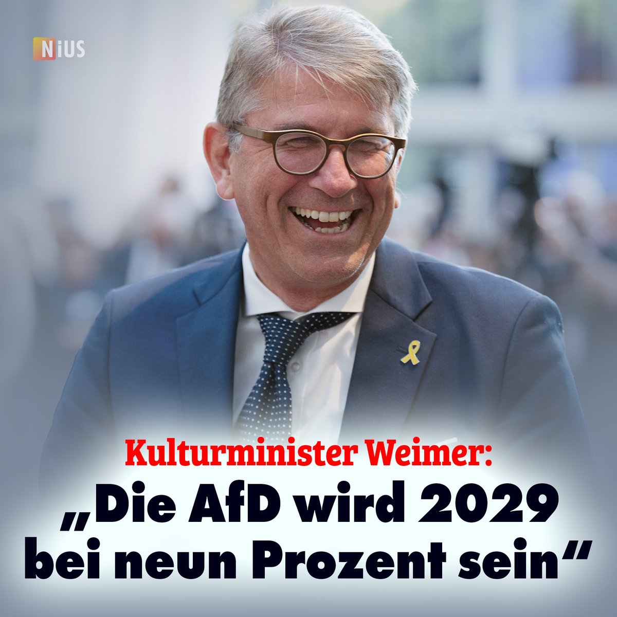 Kulturstaatsminister Wolfram Weimer erwartet, dass die AfD in den kommenden Jahren deutlich an Zustimmung verliert. nius.de/politik/news/k…
