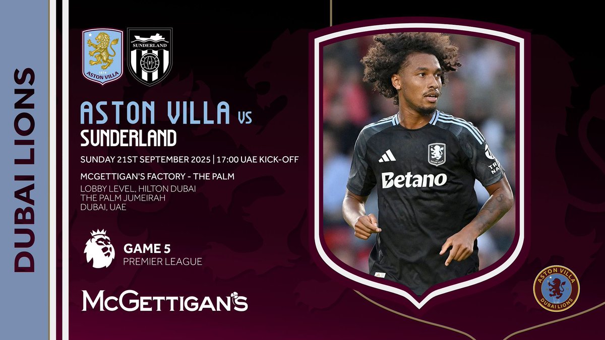 Let’s get ready for Sunday!! Surely it’s time for our first win! Discounts and Drinks packages available for all Villa fans at McGettigans Factory. UTV!!!