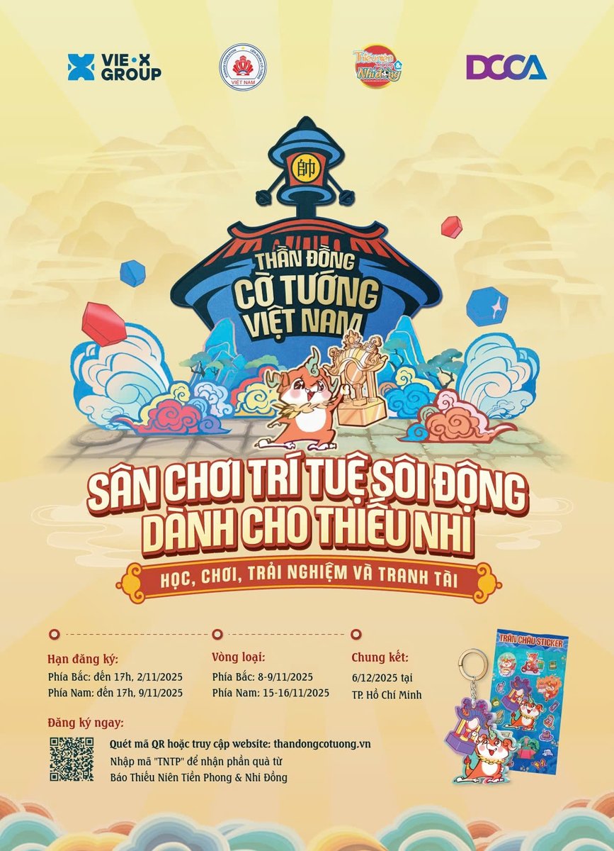 🔴 “Tien Phong &amp; Nhi Dong Newspaper Signs Cooperation Agreement with Vie-X Group to Organize the ‘Chess Prodigy 2025’ Tournament”

📝 For more details and to register for Chess Prodigy 2025, please visit: thandongcotuong.vn