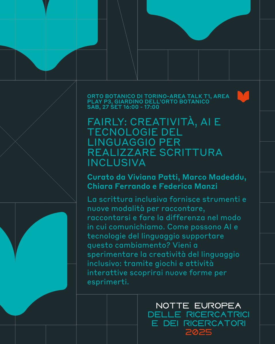 diunito's tweet image. 🌙✨ UNIGHT 2025 – La Notte Europea delle Ricercatrici e dei Ricercatori

📅 26-27 sett | Torino – Castello del Valentino e altre sedi

👇 il 1° gruppo di iniziative del Dipartimento di Informatica 🎓

#UNIGHTproject #unito