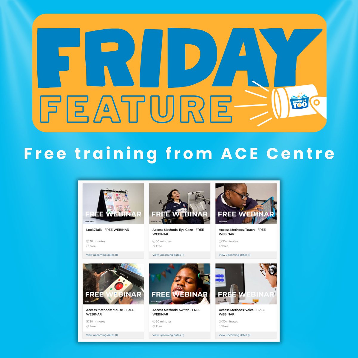 TeachUsToo's tweet image. 𝗙𝗿𝗶𝗱𝗮𝘆 𝗙𝗲𝗮𝘁𝘂𝗿𝗲 Did you know @acecentre offers free training on communication &amp;amp; literacy for learners with complex needs? Practical, inclusive &amp;amp; empowering! Have you tried it yet?
#TeachUsToo #LiteracyForAll #AAC