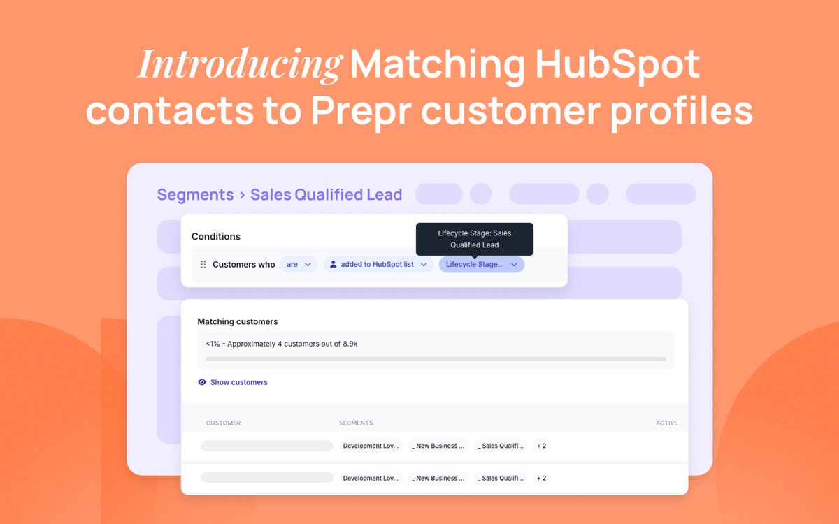 🔄 New: Prepr + HubSpot contact matching! Automatically sync HubSpot contacts with Prepr customer profiles for more accurate personalized content experiences. Company names and email addresses stay up-to-date across platforms. 

#DataIntegration #HubSpot #Personalization