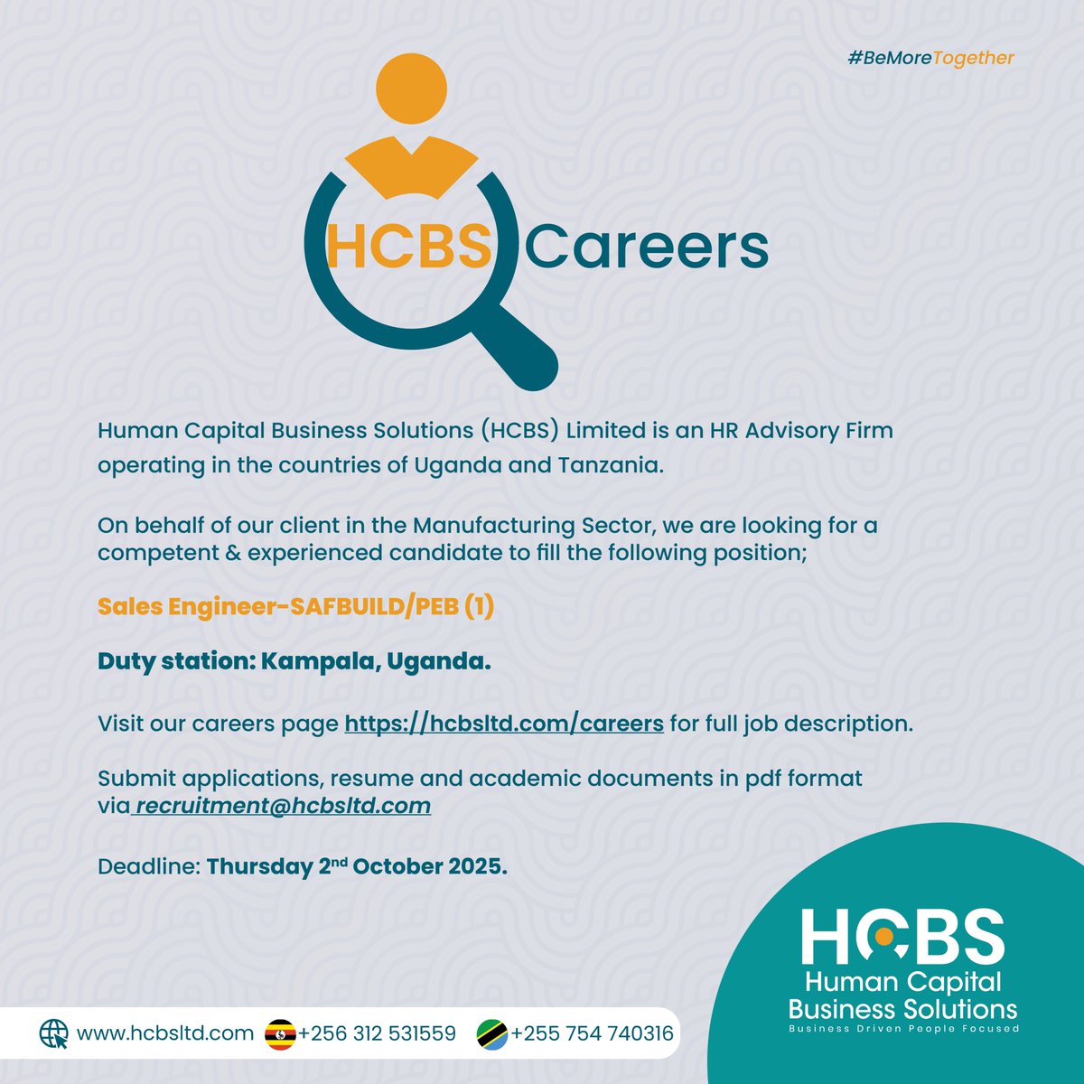 hcbsltd's tweet image. #HCBSCareers: We’re hiring! Join our client as a Sales Engineer and help drive solutions that power growth.
Apply here ⇢
hcbsltd.com/careers/jobs/m…
Deadline: Thursday, 2nd October, 2025 at 5:00PM