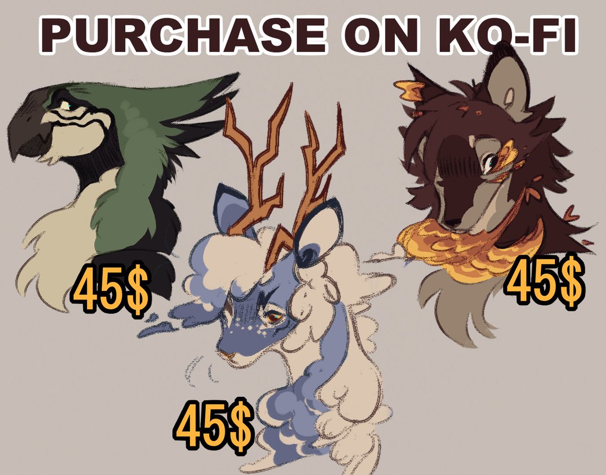 🦜🐑🦊 
Really happy with how these guys turned out!!
ko-fi.com/saifern/shop#
