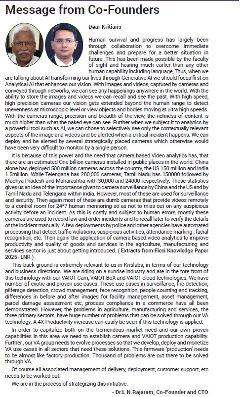 kritilabstech's tweet image. Over 1B #cameras are installed worldwide, yet most remain passive and are reviewed only after incidents.

At KritiLabs, we are turning cameras into AI-powered video analytics systems for real-time #security, #efficiency, and impact.

#AI #VideoAnalytics #IoT
