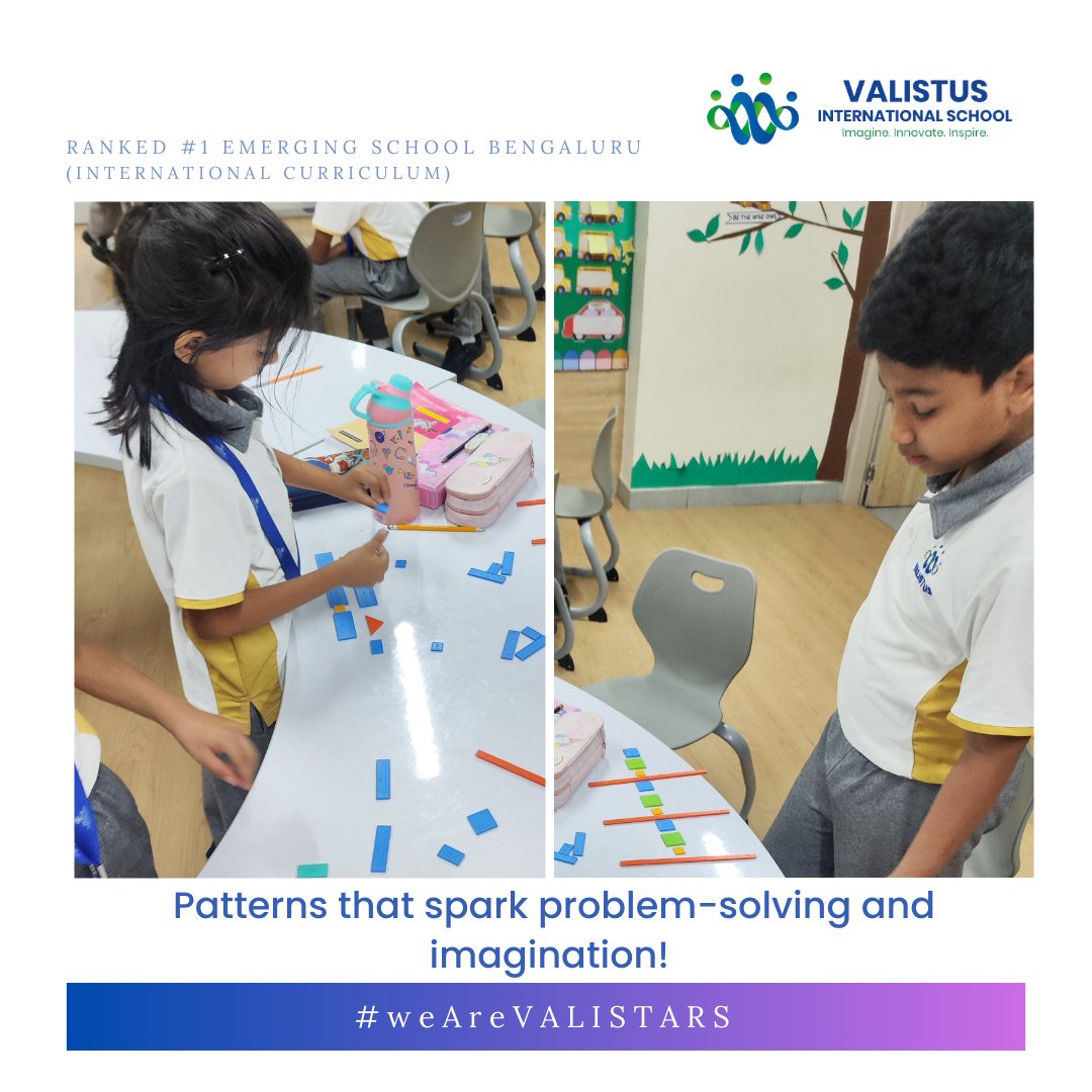 valistusschool's tweet image. Year 2 learners explored patterns with shapes &amp;amp; colors—blending creativity with logical reasoning, observation &amp;amp; problem-solving. 
This hands-on activity built a strong foundation for future math learning! 
#LearningPatterns #DesignThinking