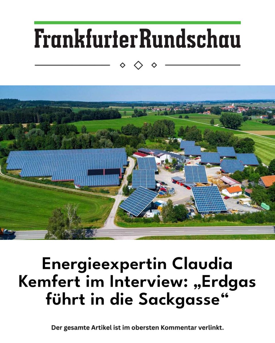 Erdgas ist keine Brücke, sondern eine Sackgasse. 🚫🔥
Die nächsten 10 Jahre entscheiden über unsere Klimaziele: mehr Wind &amp; Solar, Speicher, Bürgerenergie. Nur so schaffen wir Versorgungssicherheit, Preisstabilität &amp; Klimaschutz.👇 fr.de/politik/sackga…

#Energiewende