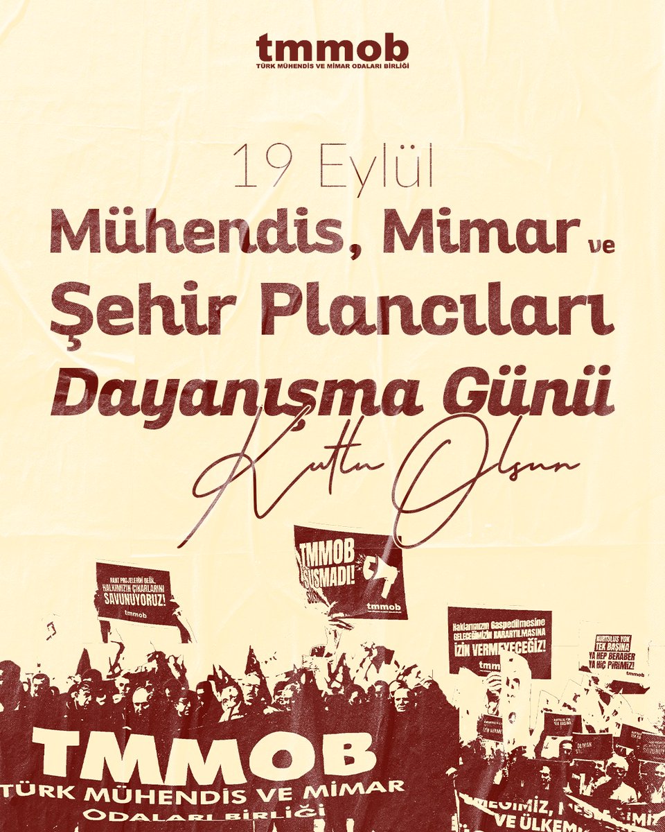 TMMOB Yönetim Kurulu Başkanı Emin Koramaz, yüz bin mühendis, mimar ve şehir plancısının iş bırakma eylemi yaptığı 19 Eylül 1979’un 46. yıldönümü olan 19 Eylül 2025 tarihinde bir basın açıklaması yaptı.

tmmob.org.tr/icerik/19-eylu…