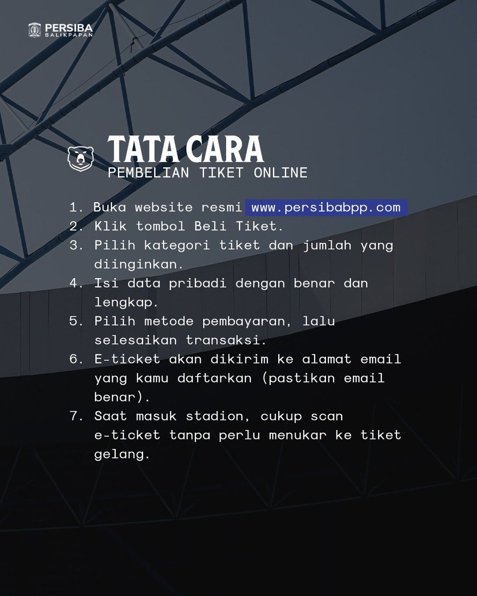 persibadaily's tweet photo. ๐๐๐๐๐๐๐ ๐๐๐๐๐๐๐! ๐ข
Saatnya beri dukungan penuh untuk Beruang Madu di Stadion Batakan! Dapatkan tiketmu sekarang di https://t.co/liX08Ir3Ot
H-1 dan H (Matchday) akan tersedia penjualan offline dalam bentuk gelang.
#PersibaBalikpapan #DLMD https://t.co/8m1LjMVrGz
