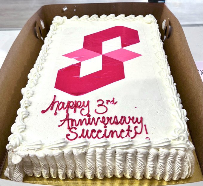0xStrache's tweet photo. It’s been 3 years of constant building from the @SuccinctLabs team.

Happy 3rd Year Anniversary, Many more to come .
Succinct is family and will always be.