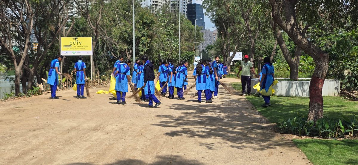 At Kotha cheruvu Kokapet, students learned about
1. Lake Hydrology 
2. Biodiversity 
3. Pollution sources 
4. Floating treatment wetlands 
5. Phytoremediation
6. Hydroponics
7. Solar energy &amp; products 
8. Zero energy lake
9. Medicinal plants
10. Wind power

Lakes r libraries