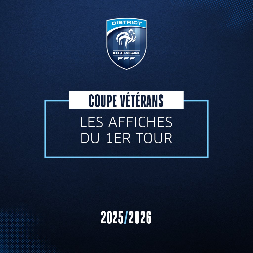 🏆[#COUPES]
Découvrez les affiches du premier tour de la Coupe Vétérans 2025-2026

📅 Rencontres programmées le vendredi 3 octobre

↪️ bit.ly/4gvUAJ5