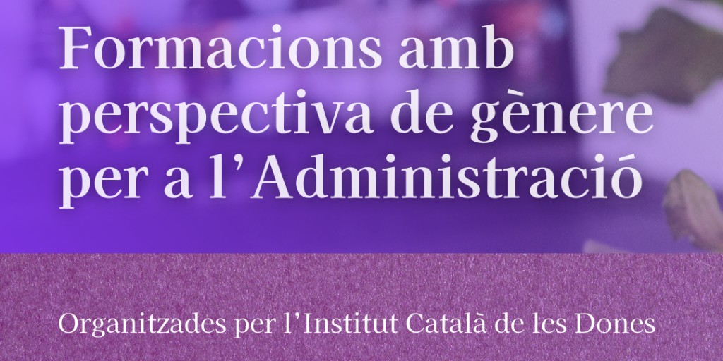 Al web de l'<a href="/icdones/">Institut Català de les Dones</a> trobaràs les formacions amb perspectiva de gènere d'inici de curs.

👉 Busca la teva si ets professional de l'Administració

dones.gencat.cat/ca/ambits/form…