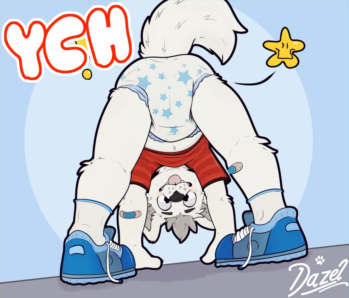 Peekaboop!!! This cool kiddo is showing his padded pov for everyone!! So soft so cute!!!

Limited multi-slot YCH! 🩲🍼

👉 More info &amp; slots: t.me/dazelcray