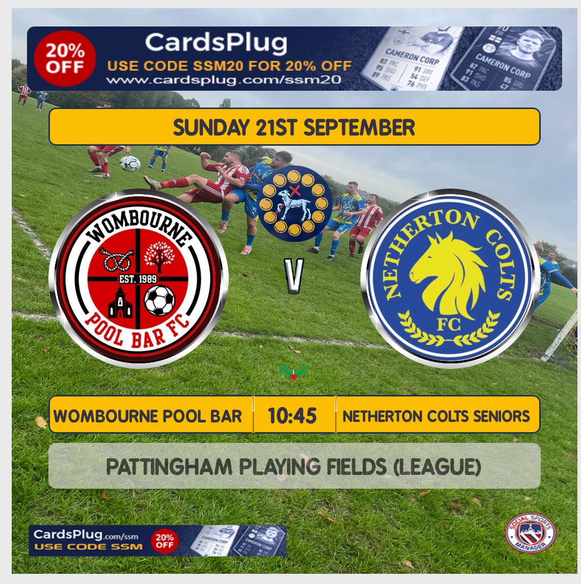 @NethertonColtsSeniorsFC (@nethertoncolts1) on Twitter photo NEXT FIXTURE - 
“Firsts”
⚽️-<a href="/WombournePBFC/">Wombourne Pool Bar FC</a> 
📅 -Sunday 21 September 2025
🕰️ -10:45
🏟️ -Pattingham PF, WV6 7BG 
🏆 -League (Kidderminster Premier)
💰 -Free
🌦️ -13
🎱 vs 🐴 
“Massive trip away this Sunday to Pool Bar and it’s only round 3 of the season” NEXT FIXTURE - 
“Firsts”
⚽️-<a href="/WombournePBFC/">Wombourne Pool Bar FC</a> 
📅 -Sunday 21 September 2025
🕰️ -10:45
🏟️ -Pattingham PF, WV6 7BG 
🏆 -League (Kidderminster Premier)
💰 -Free
🌦️ -13
🎱 vs 🐴 
“Massive trip away this Sunday to Pool Bar and it’s only round 3 of the season”