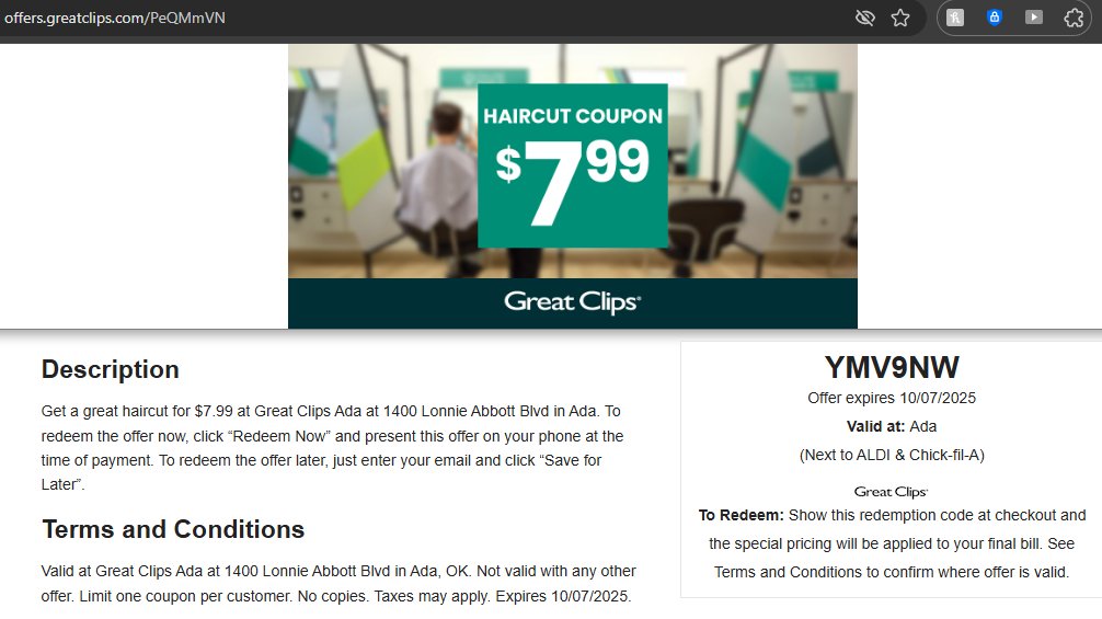 12.99 Great Clips Coupon Code April 2026 tweet media