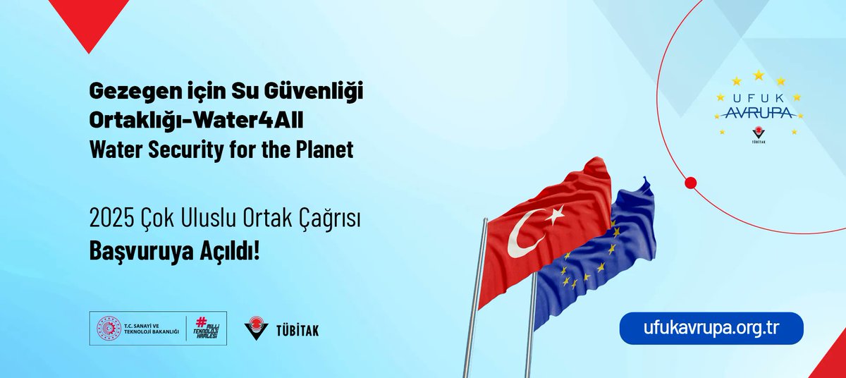 Su stresinin azaltılması, su kaynaklarının daha iyi korunması ve küresel değişimlere karşı su kaynaklarının uyumunun temin edilmesine yönelik Gezegen için Su Güvenliği Ortaklığı-Water4All 2025 Çok Uluslu Ortak Çağrısı Başvuruya Açıldı!
tubitak.gov.tr/tr/duyuru/geze…