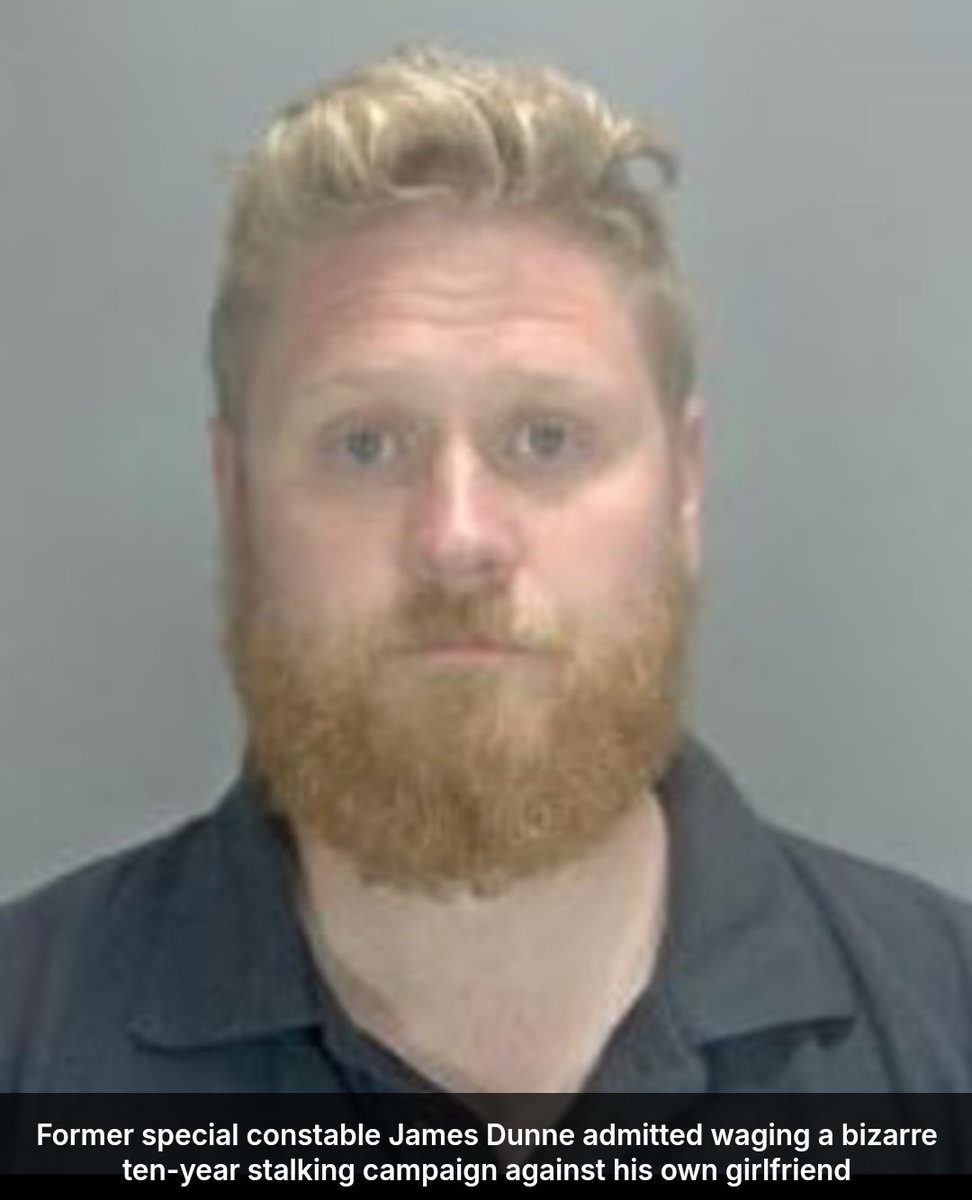 🚨A former police special constable spent 10 YEARS stalking &amp; terrorising his girlfriend.

He sent strange men to their home (while living with her) to s*xually assault her &amp; demand s*x.

Horrifying terror over 10 years - jailed for just 6 yrs 10 months.

This isn't justice.🧵👇