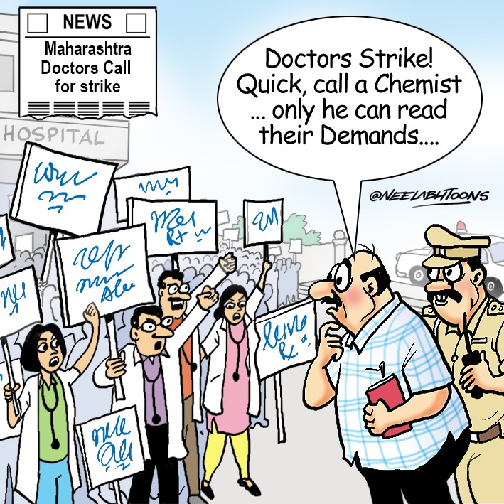 JioNews's tweet image. #DoctorsProtest

Cartoon by: @neelabhtoons 

#DoctorsStrike #Maharashtra #IMA
