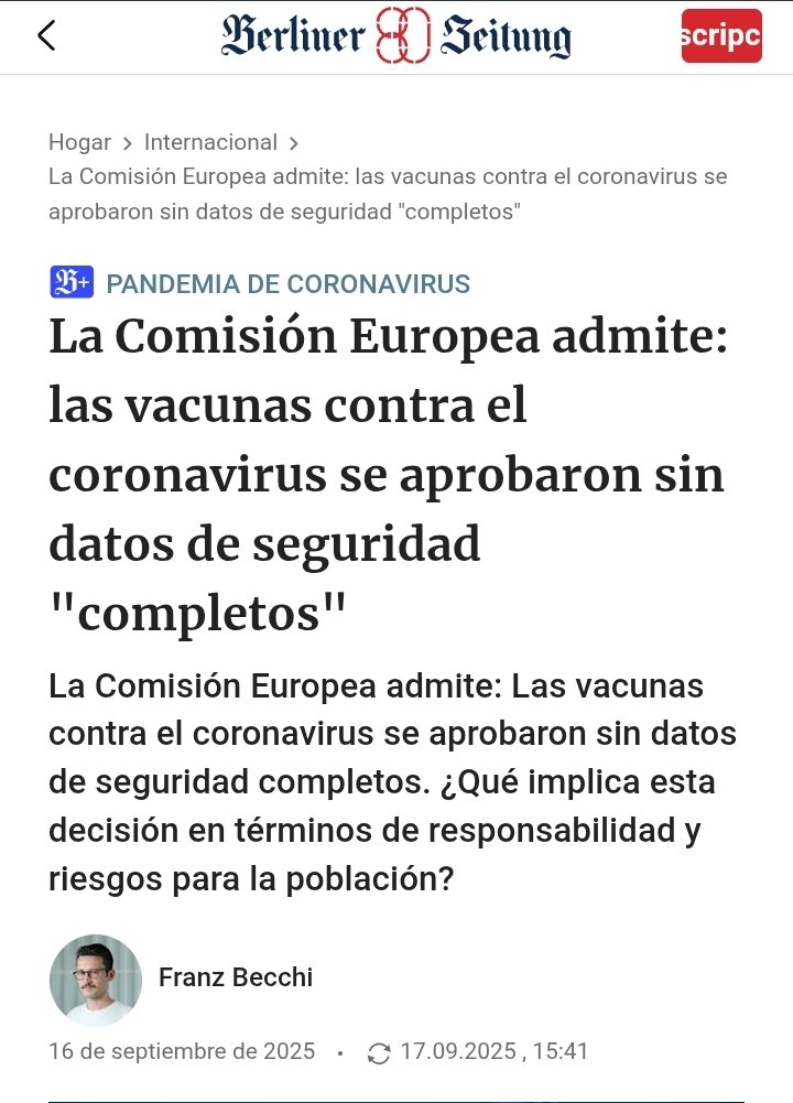 Uno de lps periodicos mas importantes del mundo dice esto:

"Las vacunas contra el coronavirus se aprobaron sin datos de seguridad completos"

Se dieron tanta prisa que no sabían ni lo que aprobaban....