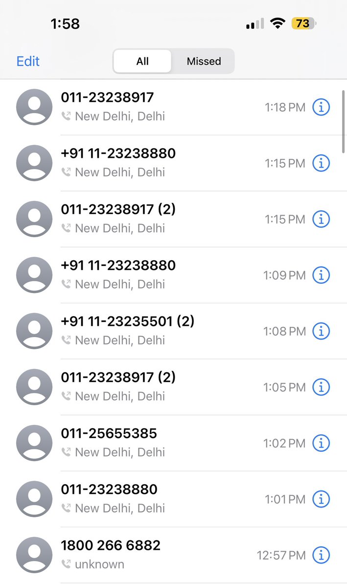 meet_gulati's tweet photo. @IndiaPostOffice @CustomsDelhi @Delhicustoms @ForeignDelhi @IndiaPostOffice @CustomsDelhi @AccExpDelhi 
I have been calling the numbers provided by you since 3 days. Thats the yesterday’s call record. NOT a single number is answered. 

Why are numbers provided if no one wants to even answer ? @CustomsDelhi https://t.co/nGfrwGwwPB