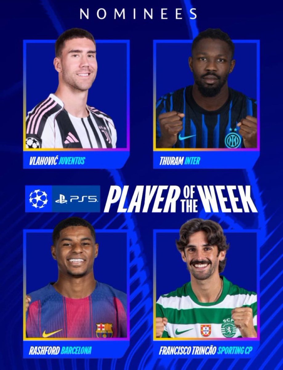 🚨 𝗝𝗨𝗦𝗧 𝗜𝗡: These are the 4 nominees for the first UEFA Champions League POTW award.

Who should win? ✨