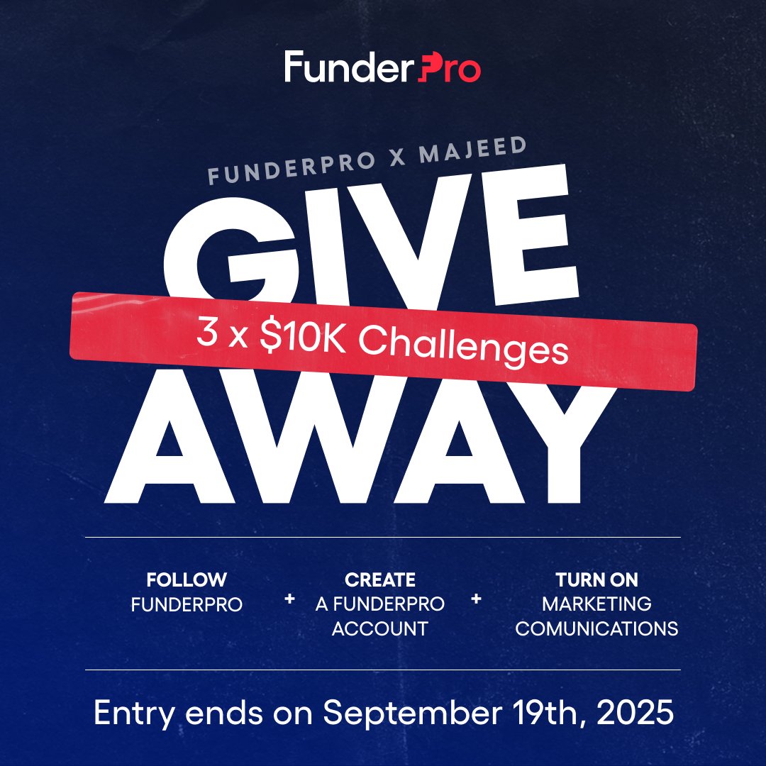 3 × $10k
<a href="/FunderProfx/">FunderPro</a> Challenges  

 Follow -

<a href="/FunderProfx/">FunderPro</a>
<a href="/Majeed_Fxx/">MAJEED</a> 

Creat a Fundedprof acct using the link
funderpro.cxclick.com/visit/?bta=421…

and Use code '' Majeed '' for 10% exclusive discount

tag 2 trader friends and
Turn on “Marketing notifications” inside the Funder Pro dashbo