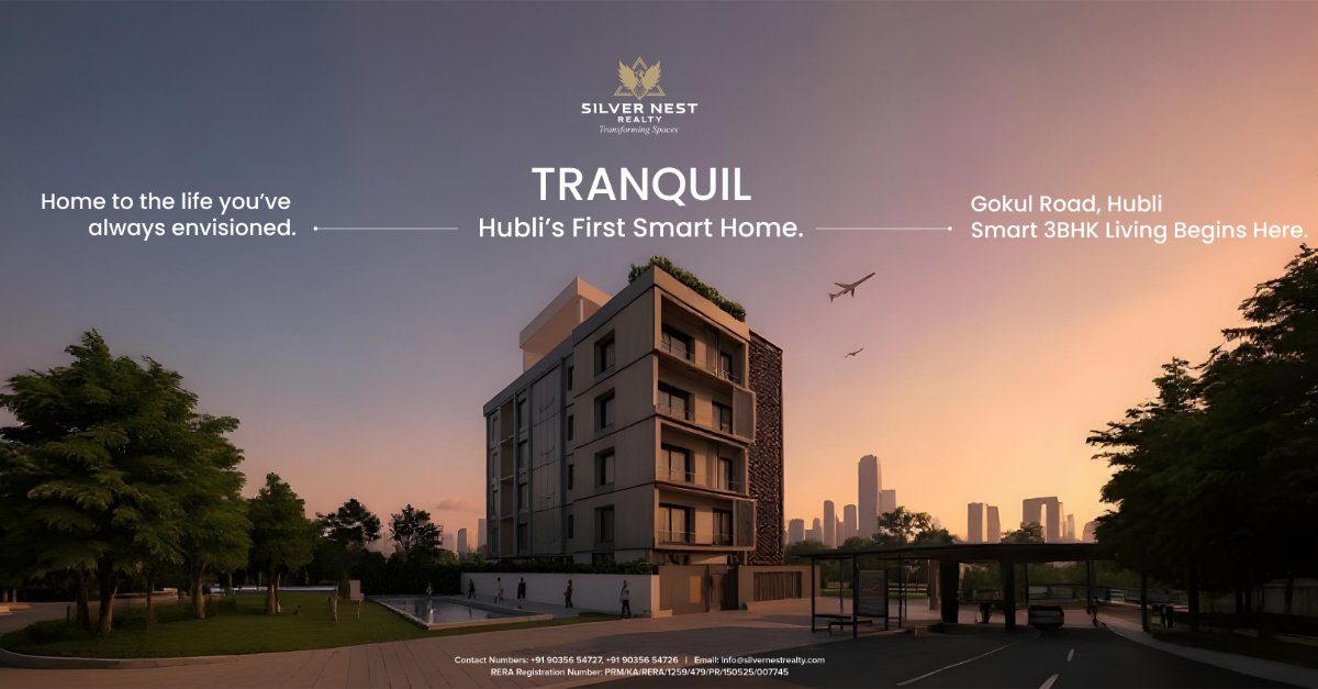 silver41886's tweet image. Introducing Hubli’s first smart home address 
Silvernest Tranquil. Where technology, design, 
and peace come together.
.
.
#SmartHomesHubli #HubliRealEstate #SilvernestTranquil 
#FutureReadyLiving #SmartLiving #NewLaunch