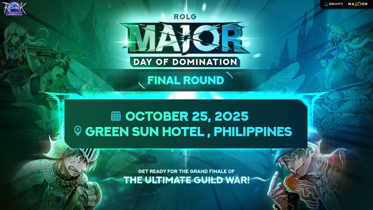 🚨⚔️The ROLG MANILA MAJORS is here!🚨⚔️

📅 October 25, 2025
📍 Green Sun Hotel, Makati, Philippines

This isn’t just another tournament — this is a monumental day for the Ragnarok community, especially here in the Philippines. 🇵🇭✨

Ragnarok Online is the pinnacle of MMORPG