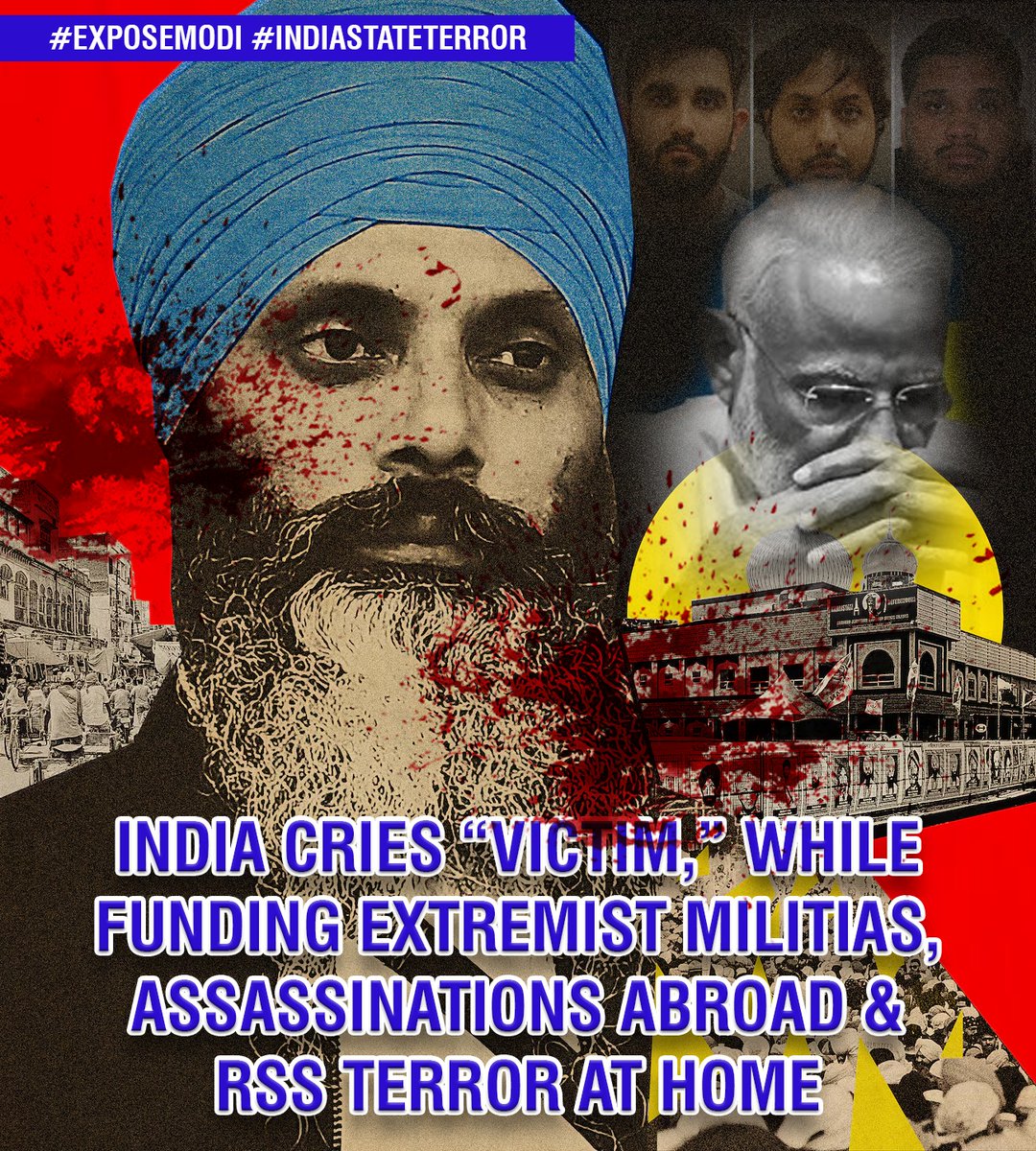 viral100800's tweet image. ⚫ India cries “victim,” while funding extremist militias, assassinations abroad &amp;amp; RSS terror at home.
Hindutva = State Terrorism.
#ExposeModi #IndiaStateTerror