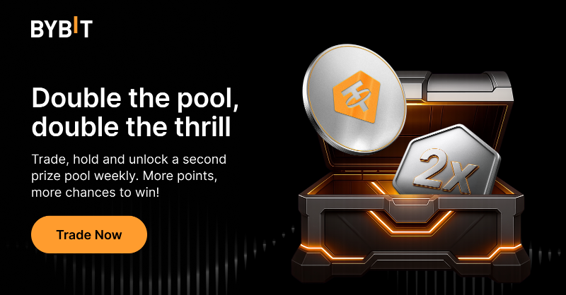 Bybit_Official's tweet photo. Complete tasks for more chances to win with two weekly prize pools filled with extra rewards🎁