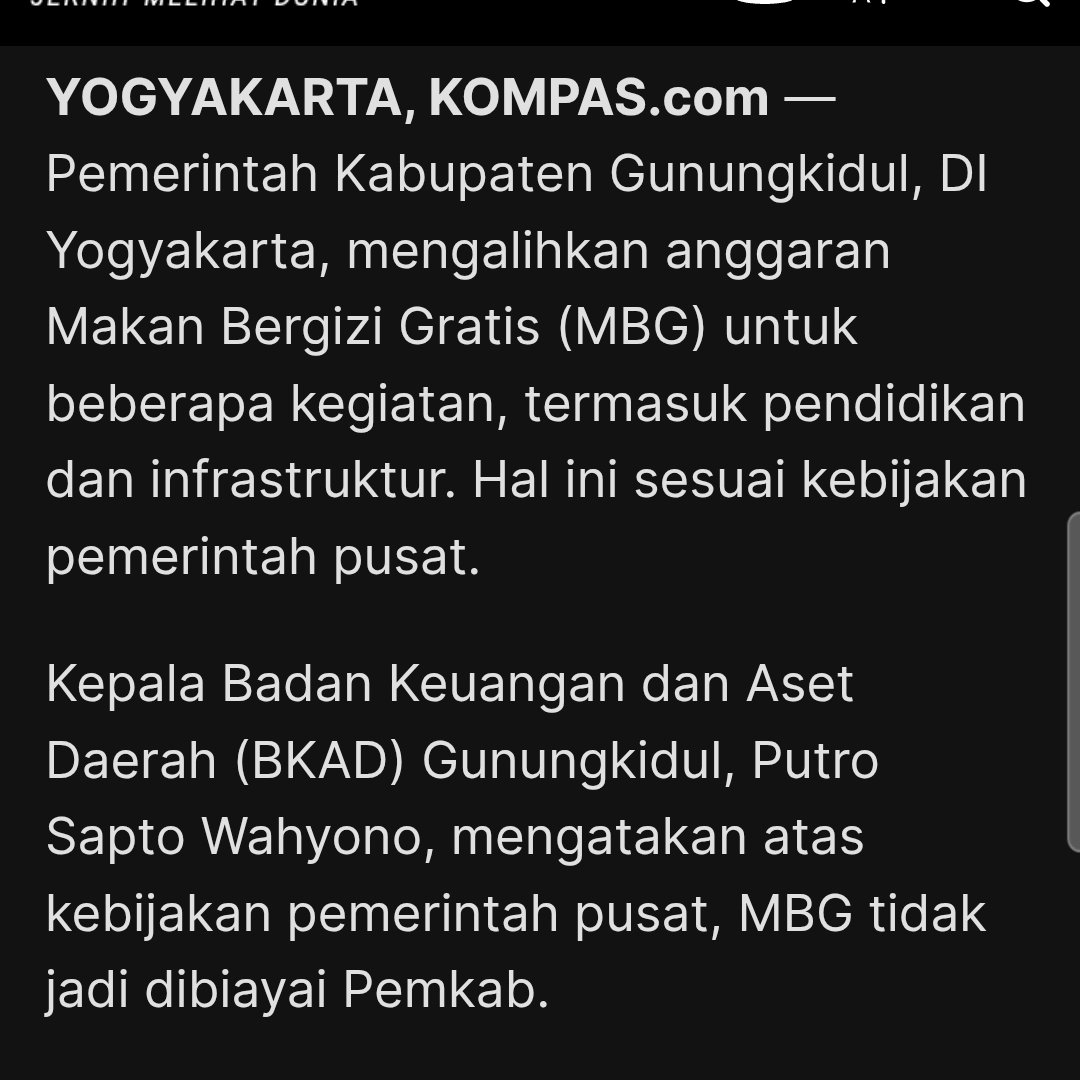 <a href="/SoundOfYogi/">Yogi Natasukma™</a> regional.kompas.com/read/2025/09/1… Memang sesuai dengan kebijakan pusat, dana MBG diubah langsung dari pusat. Tidak lewat APBD