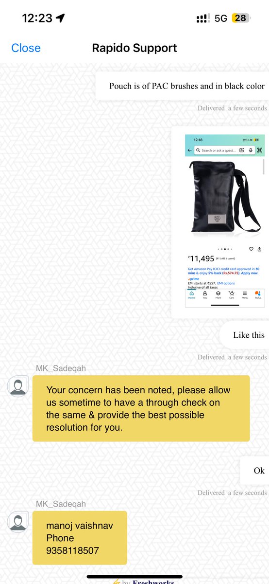 Harshit_222's tweet photo. Hey @rapidobikeapp my wife left her belongings in your cab, when we contacted the driver without checking his vehicle he told us nothing is left. Belongings are worth 10 k and i need it asap. I contacted your support but that doesn’t helped the situation. Please look into matter https://t.co/vKtOUpfEE1