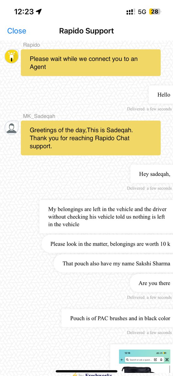 Harshit_222's tweet photo. Hey @rapidobikeapp my wife left her belongings in your cab, when we contacted the driver without checking his vehicle he told us nothing is left. Belongings are worth 10 k and i need it asap. I contacted your support but that doesn’t helped the situation. Please look into matter https://t.co/vKtOUpfEE1