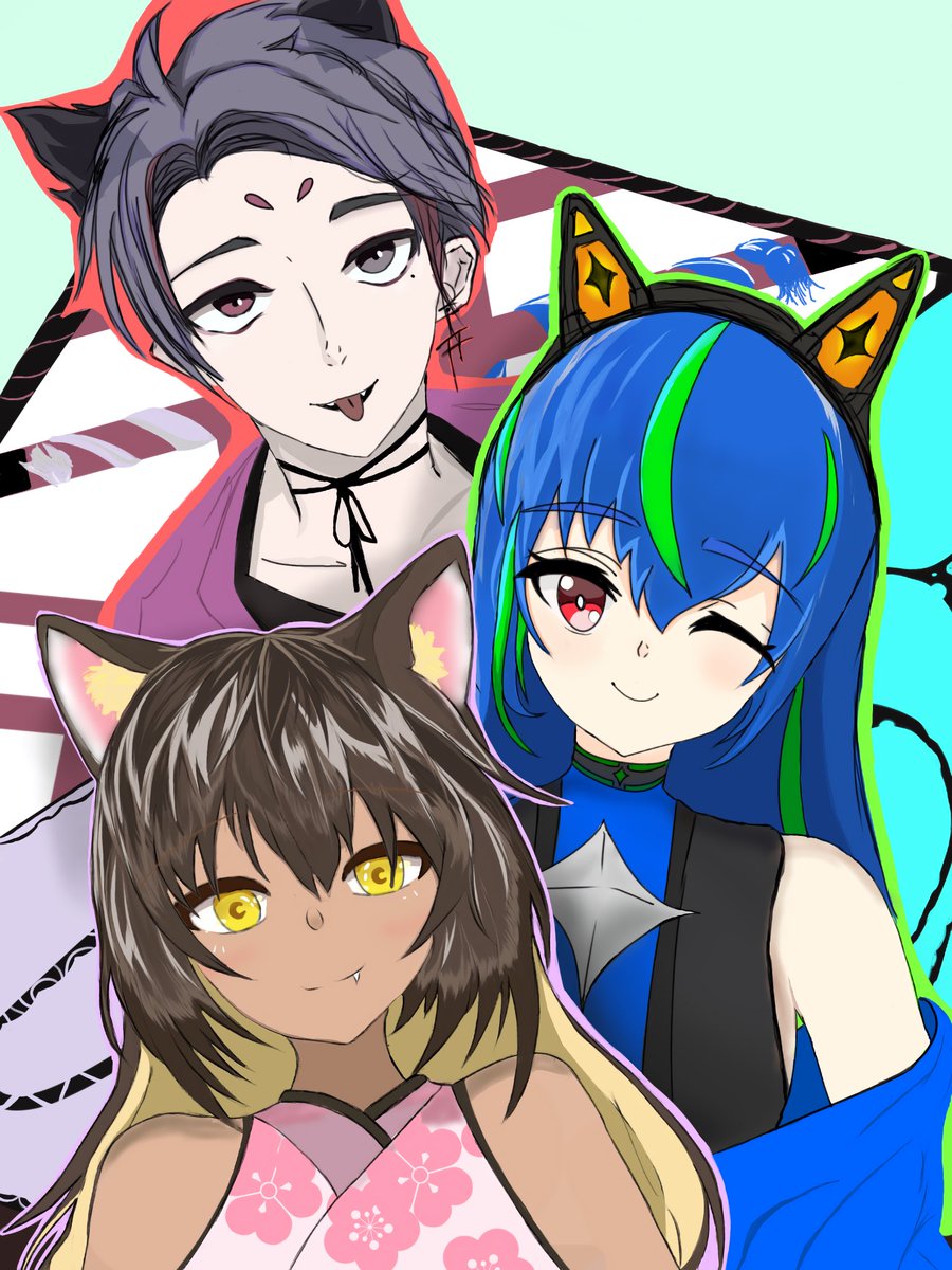 #のあと月夜のお茶会 #コマあーと  
 #ぴっちアート
訂正版！！
ようやく完成したで！！
