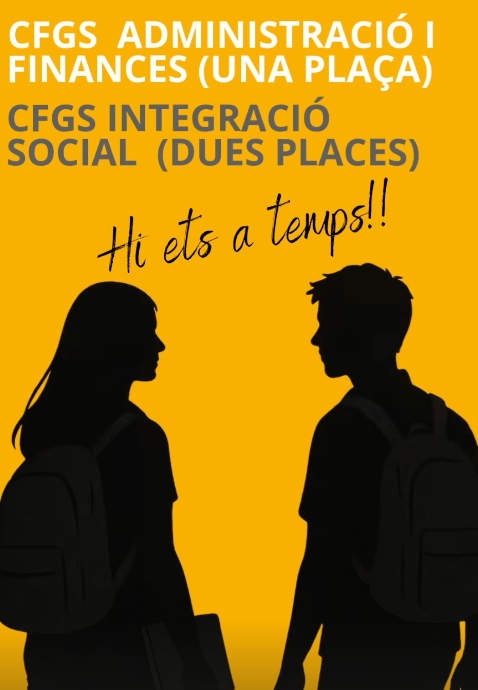 Ultimíssimes places! Si t'interessa, contacta'ns de seguida!
📩 colmontserrat@xtec.cat
📞938331259

#FP #FPDual #somEscolaMontserrat