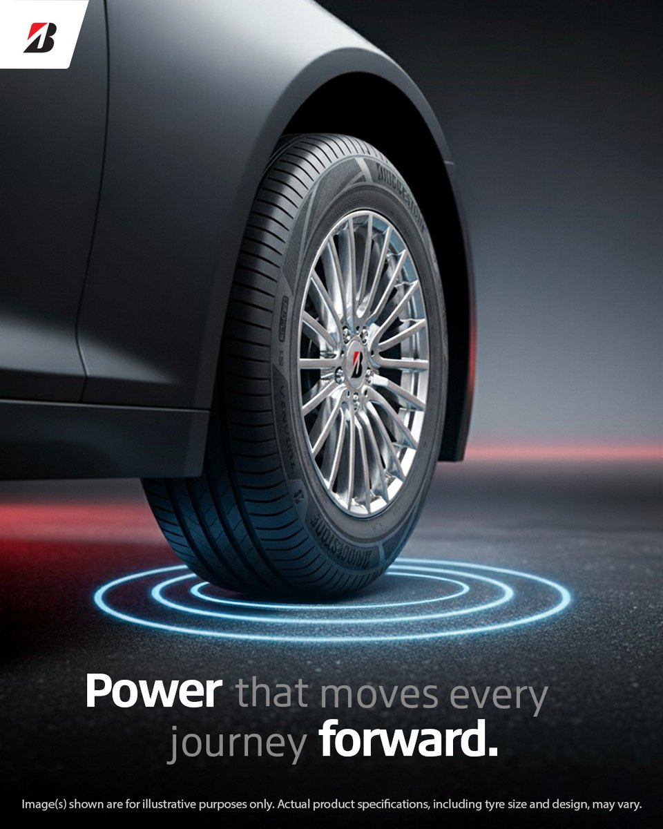 BridgestoneInd's tweet image. Power that doesn’t just move your car — it moves every journey forward.
At Bridgestone, innovation meets reliability to give you unmatched performance, safety, and confidence on the road.
#Bridgestone #FutureInMotion #PerformanceDriven