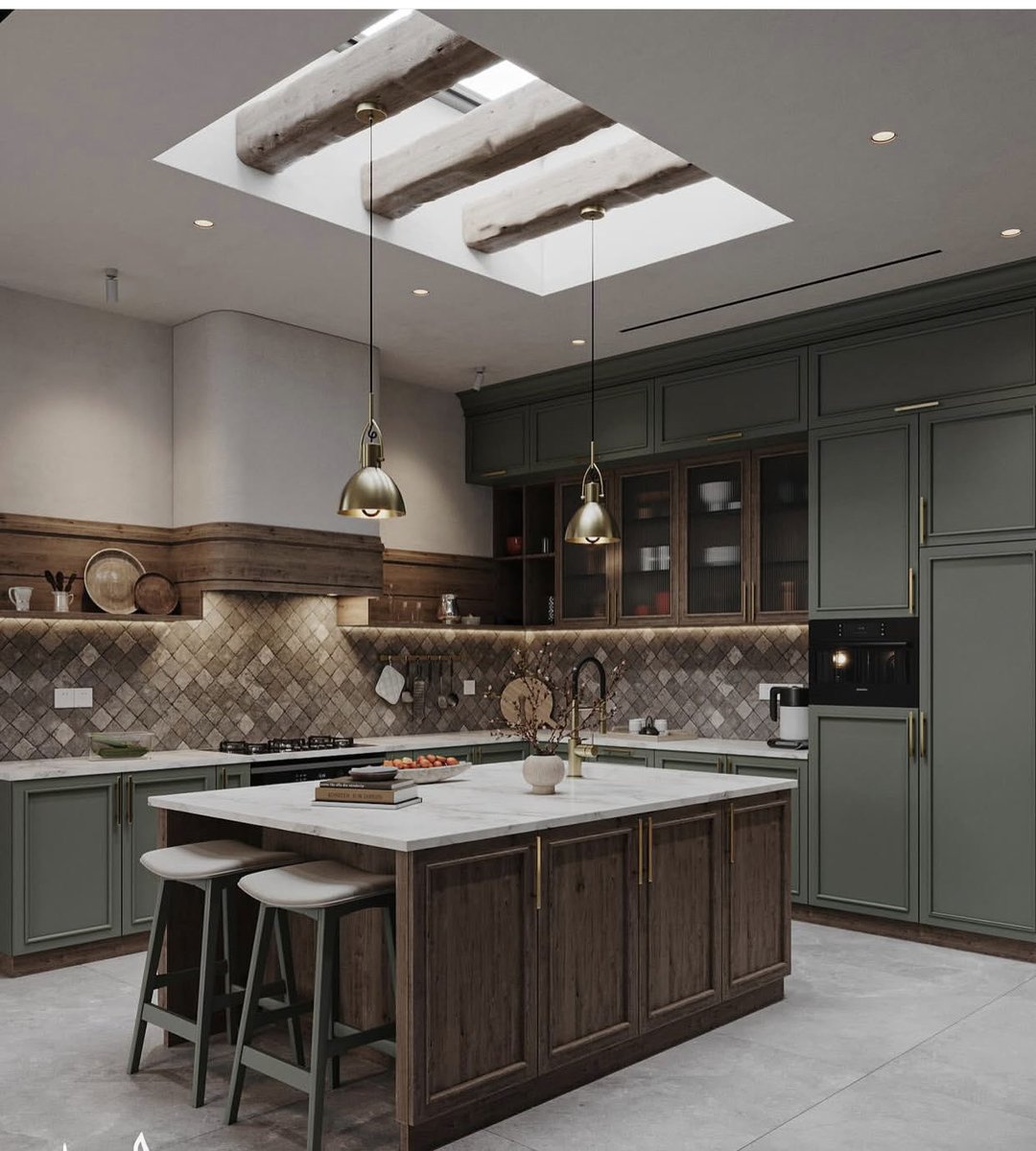 #مراجعة_تصاميم_المتابعين
🚨🚨🚨🚨🚨🚨🚨🚨🚨
السلام عليكم 
مارأيكم بالسكاي لايت في المطبخ 
للإضاءة