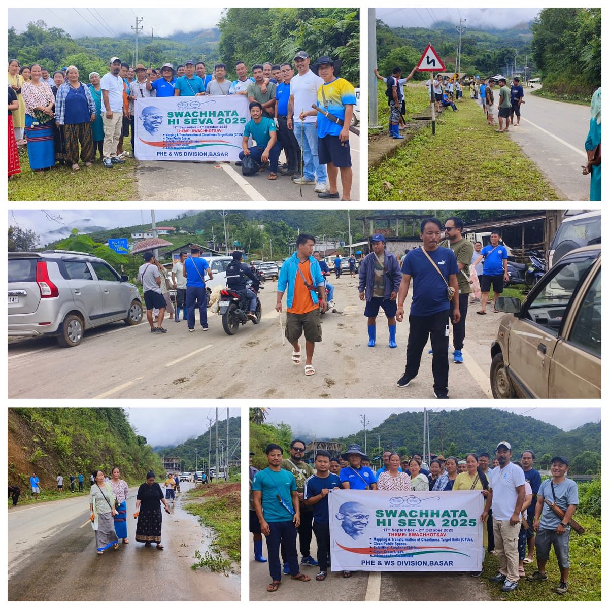g_swachh's tweet photo. Mass cleanliness drive conducted at targeted CTU &amp; public spaces at Tirbin block, Basar, under the banner of SHS-2025.
#SHS2025 # SwachhataHiSeva2025 #Swachhotsav #PHE&amp;WSD #arunachalpradesh #northeastindia https://t.co/AS9UwKPEsd