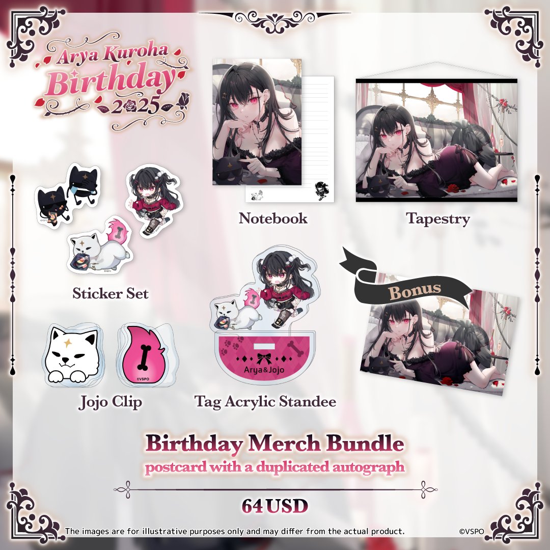 VSPO_EN's tweet photo. 【🎁Ending Soon🎁】  
♦️ Arya Kuroha’s Birthday Merch 🔪(@aryakuroha) 

🔽 Purchase Link
https://t.co/5N7B65KWhi

🔽Sales Period
【PDT】October 5 (Sun), 11:59 PM
【CEST】October 6 (Mon), 8:59 AM
【JST】October 6 (Mon), 3:59 PM

#VSPOEN_STORE https://t.co/GdkZgG2hAd